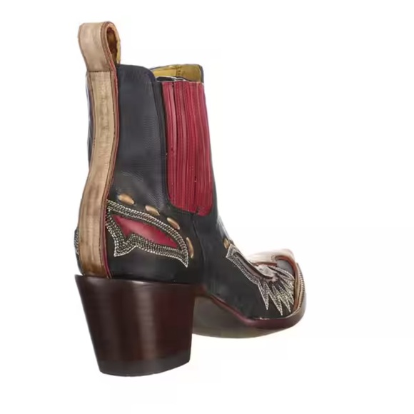 Old Gringo Quiroga Boots crimson chocolate leather in-lay over-lay RTL $595 - Picture 14 of 16